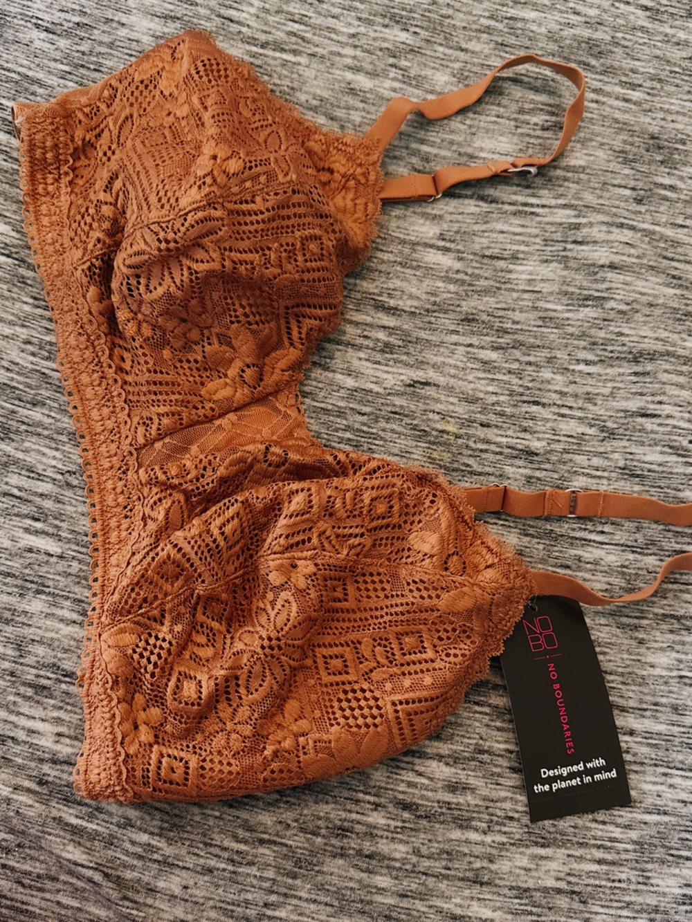 No Boundaries Lace Bralette in Copper Brown
